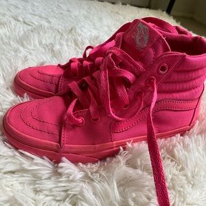Kids Hot Pink Vans Shoes 